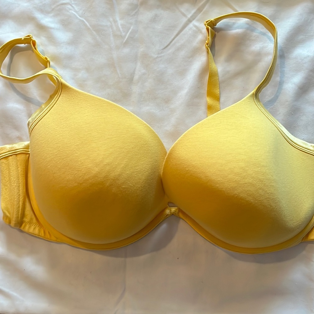 Yellow cotton plunge bra